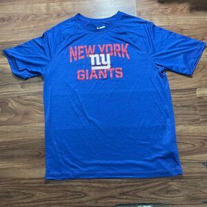 NY Giants Football NFL Team Apparel Short Sleeve Crew Neck Shirt Blue Men Large